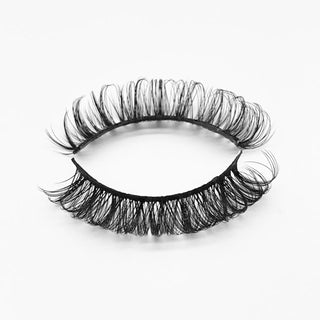 Showing the 90's style against a clean white background to emphasize their dramatic and luxurious look.